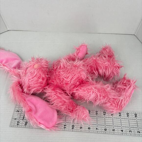 Russ Berrie Fuzzy Wuzzy Bunny Rabbit Plush Hot Pink Floppy Shaggy 14 Inch - Picture 6 of 8